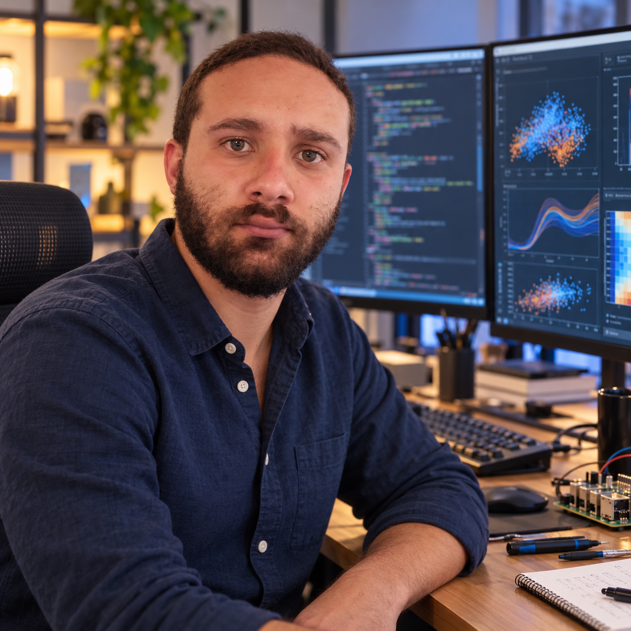 Jaime Saldarriaga at an AI engineering workstation